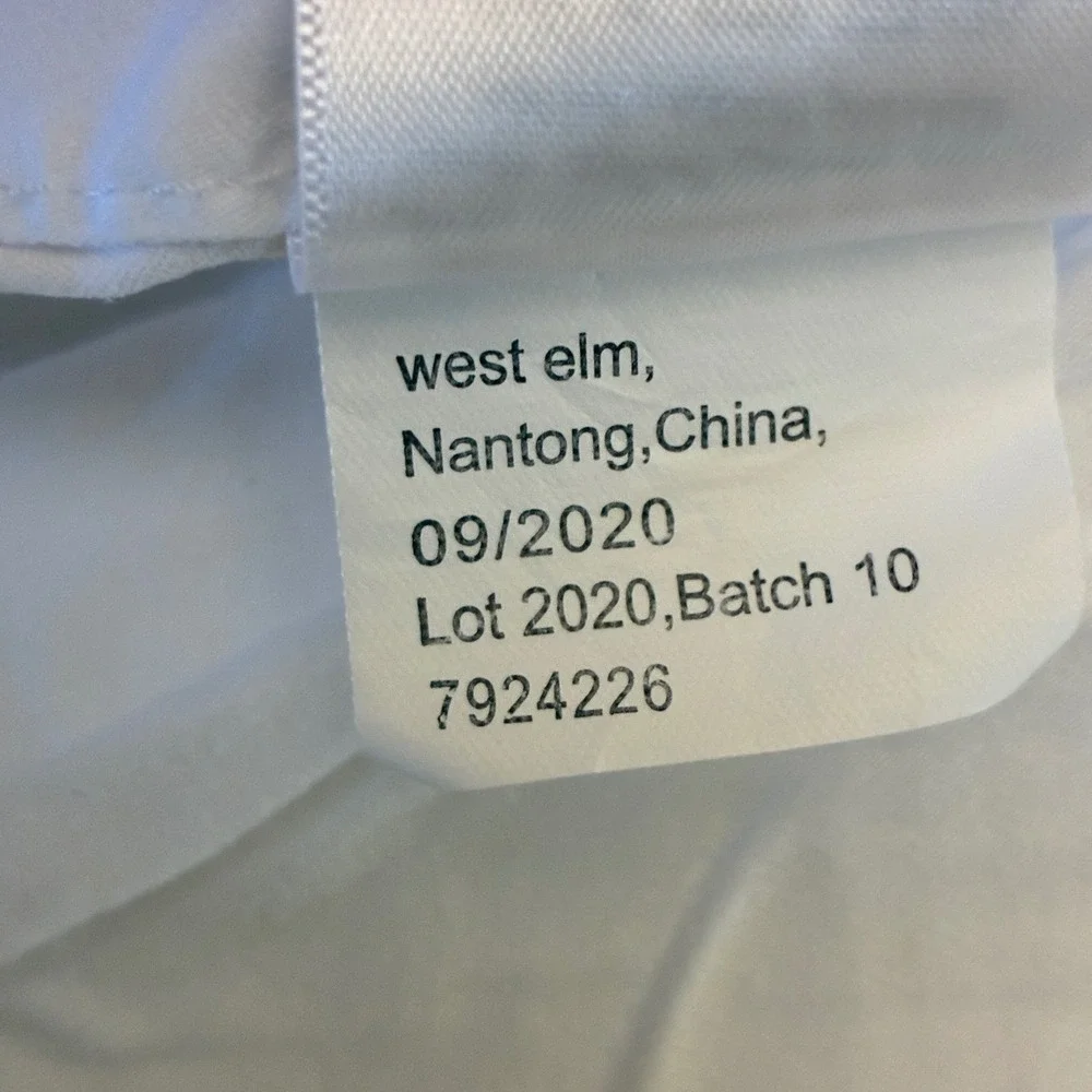 West Elm Pillow Shams King White Quilted Pintuck‎ Lyocell Cotton Pair Bedding